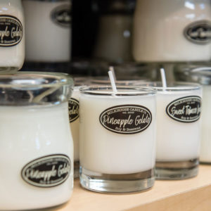The Milkhouse blend of waxes is simple: pure beeswax and natural soy wax from soybeans grown in America’s Midwest. No artificial dyes are added and there is no lead in the wicks.