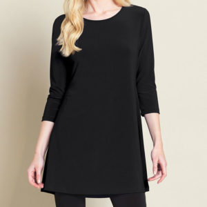 Clara Sunwoo - A new season means a brand new style. This unique tunic is designed with a sleek A-line silhouette. The back features a charming square cut out with soft minimal pleats and a feminine double stitched detail providing a flattering body fit.