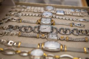 various watches on display on a tray